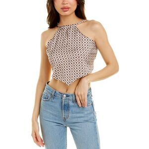 City Sleek Womens  Handkerchief Top, Brown